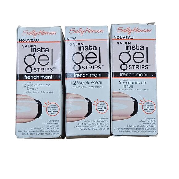 12 Boxes Sally Hansen French Mani Salon Insta-Gel Strips Kit Chip Resistant - Picture 2 of 7